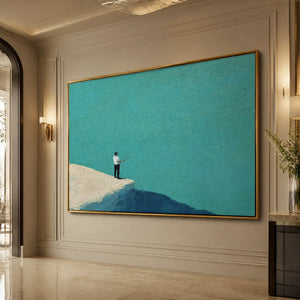 BLUE HORIZON: Minimal Blue Horizon Figure Art