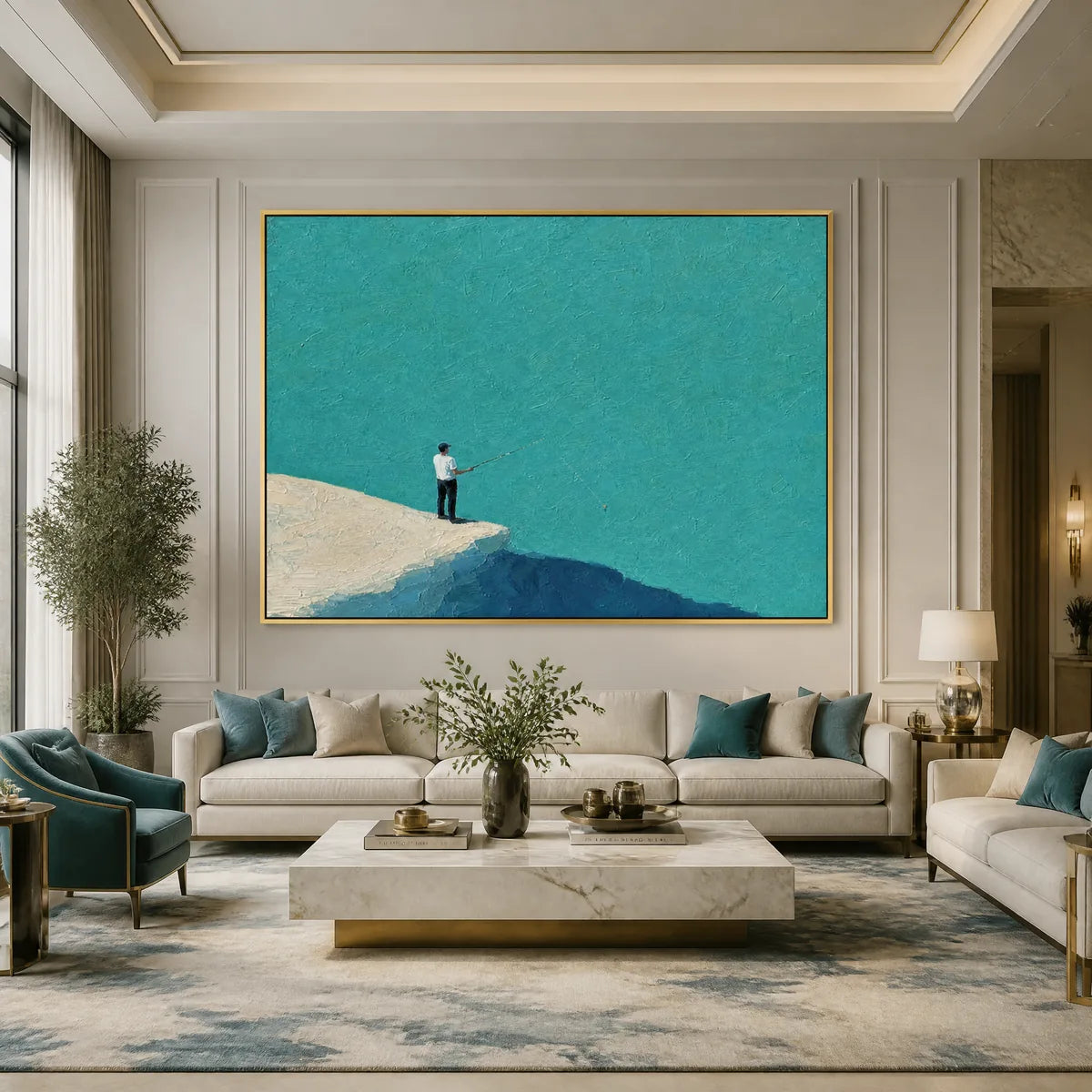 BLUE HORIZON: Minimal Blue Horizon Figure Art