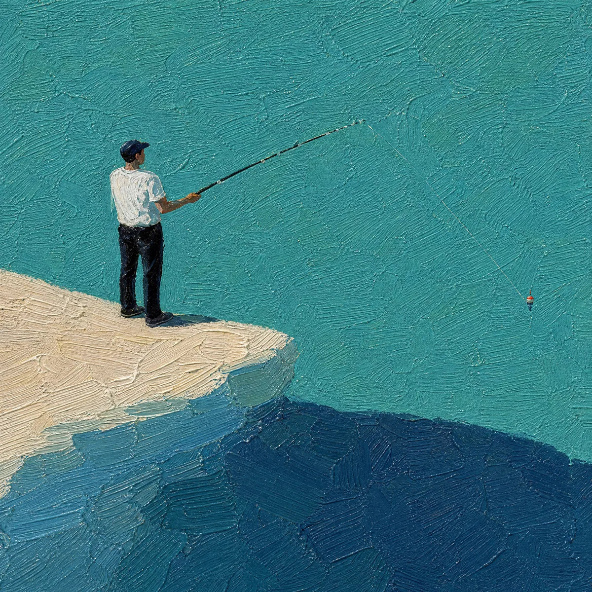 BLUE HORIZON: Minimal Blue Horizon Figure Art
