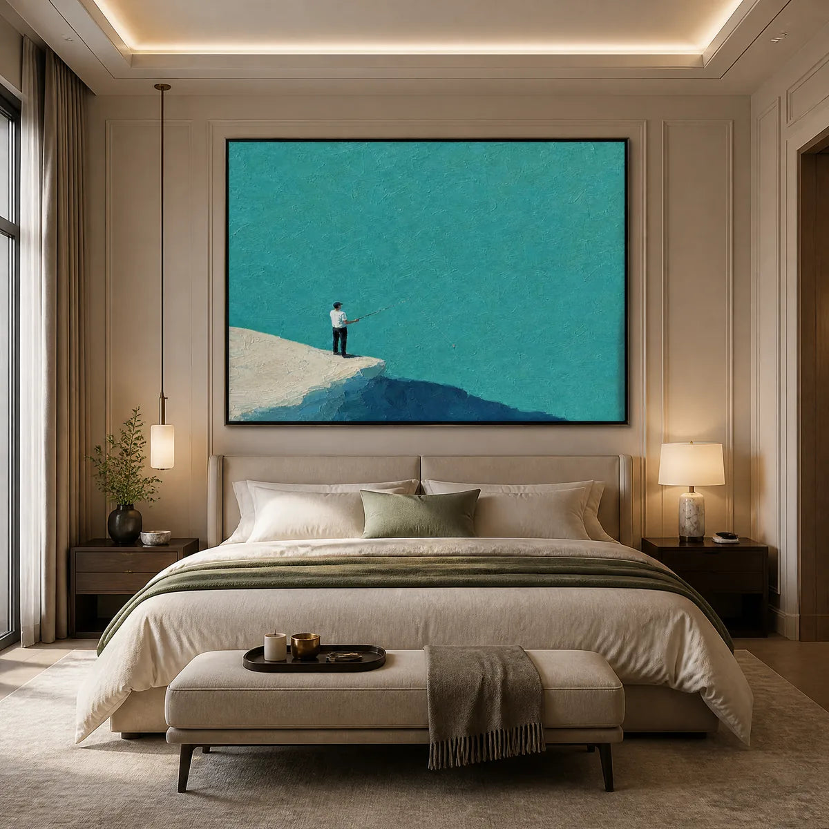 BLUE HORIZON: Minimal Blue Horizon Figure Art