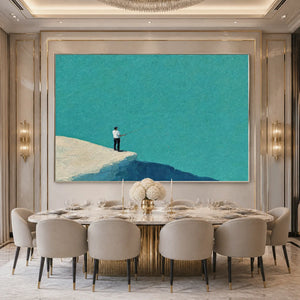 BLUE HORIZON: Minimal Blue Horizon Figure Art