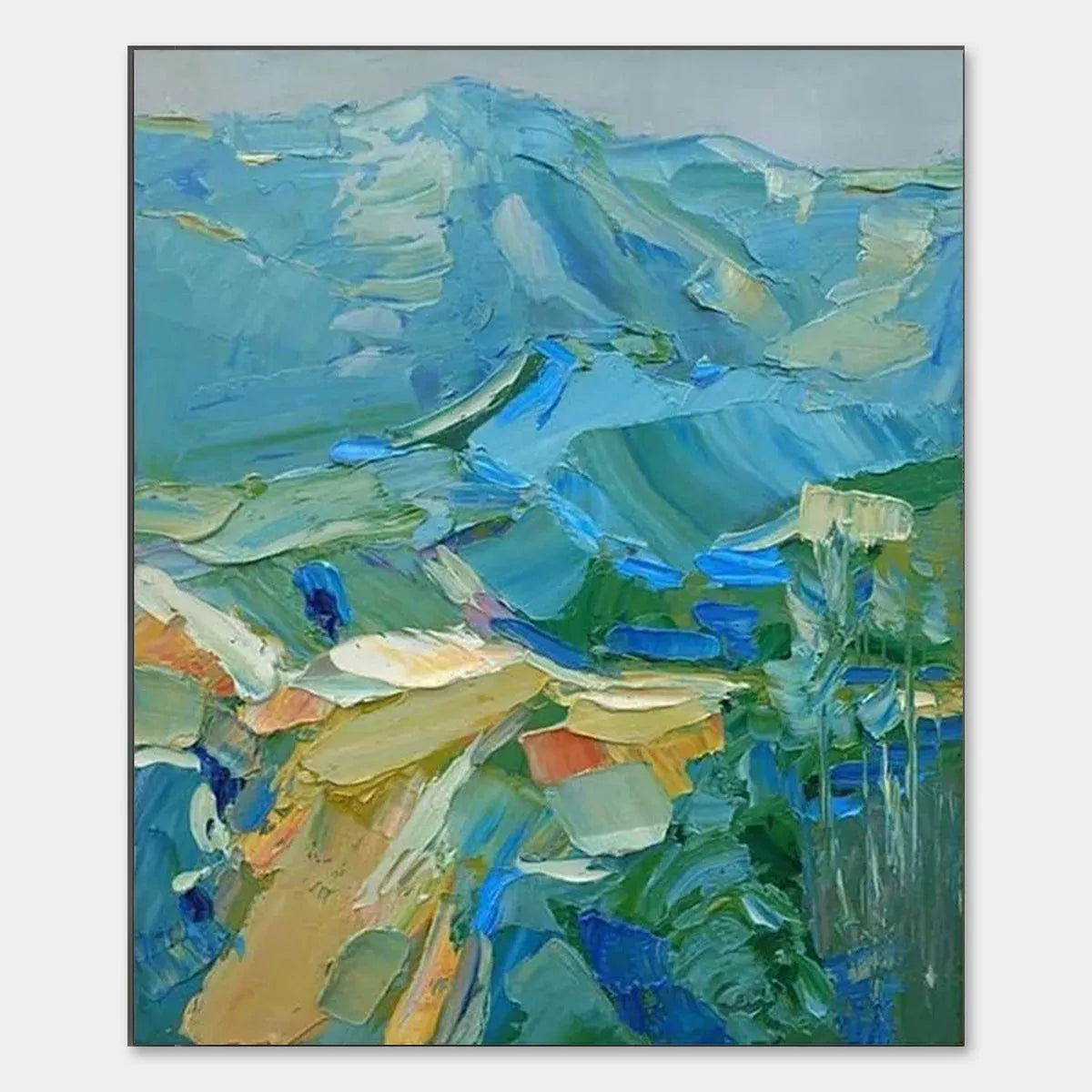 Textured Impasto Mountain Landscape Painting