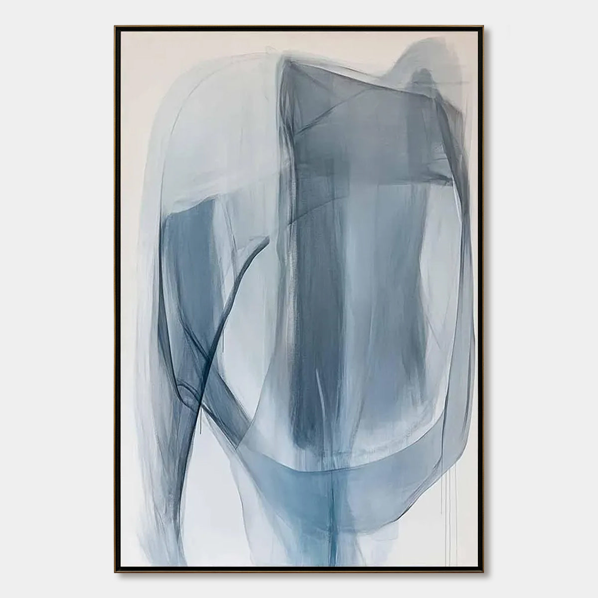 BLUE WHISPERS Abstract Minimalist Oil Painting