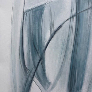 BLUE WHISPERS Abstract Minimalist Oil Painting