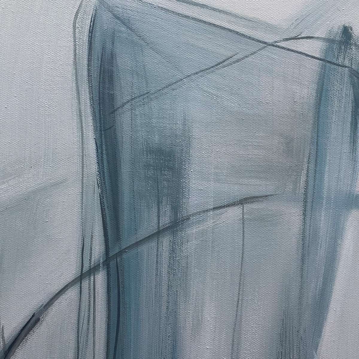 BLUE WHISPERS Abstract Minimalist Oil Painting
