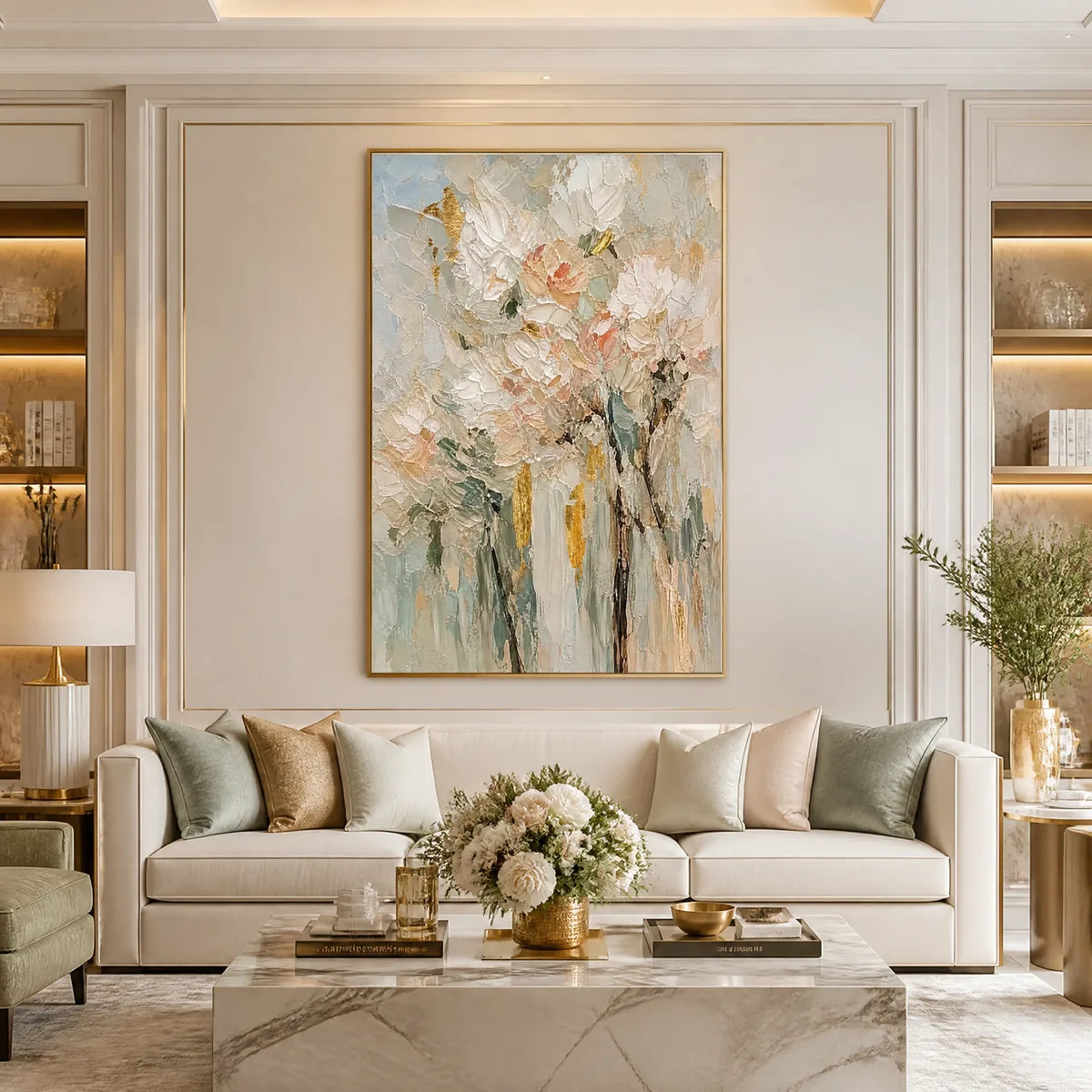BLUSH GARDEN: Pastel Floral Bouquet Painting