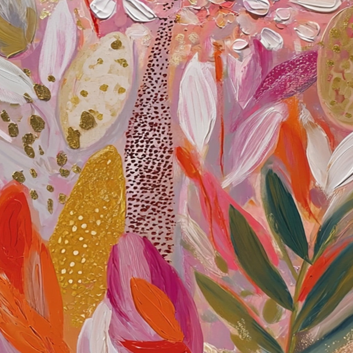 BLUSHING BLOOM: Textured Floral Impasto Oil Painting