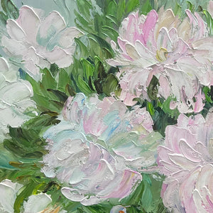 BLUSHING PEONIES: Floral Painting in Soft Pink and White