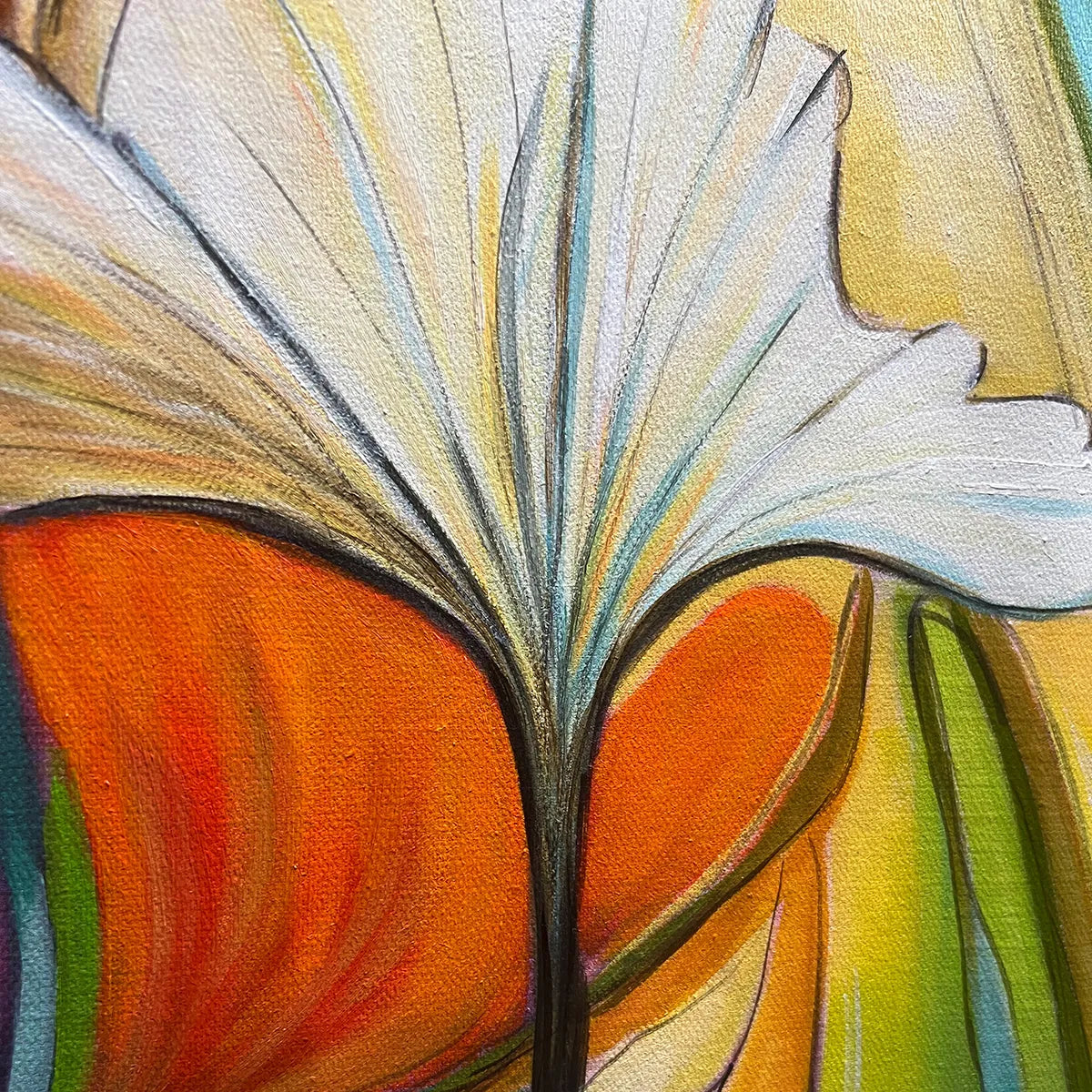 Abstract Floral Oil Painting | Modern Nature-Inspired Wall Art