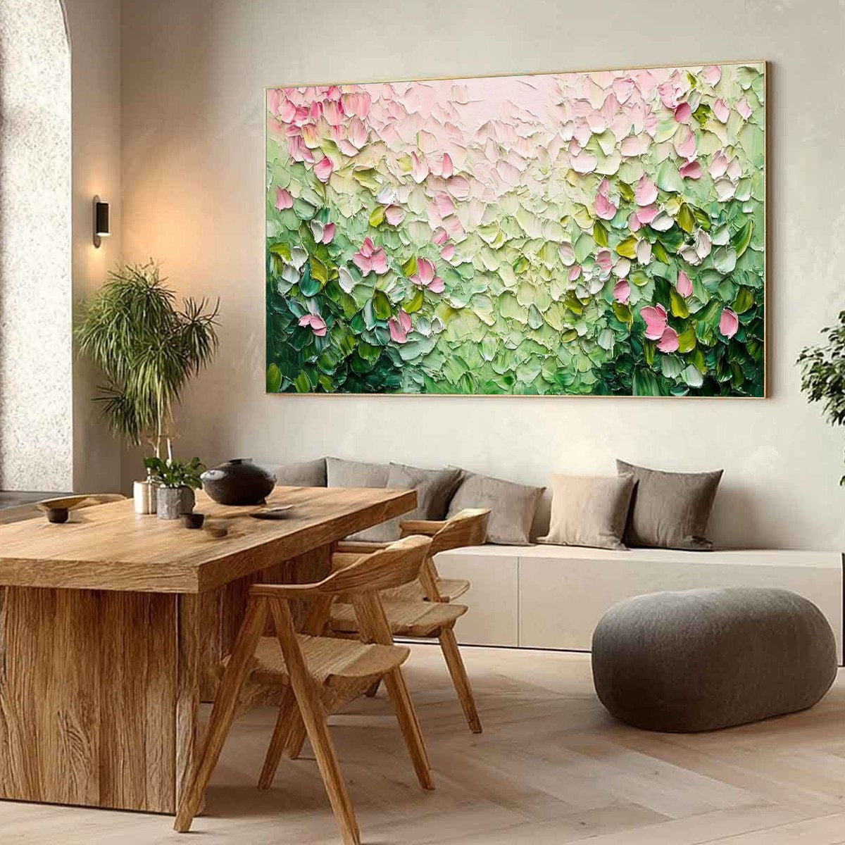 Blossom Drift floral palette knife impasto oil painting on canvas