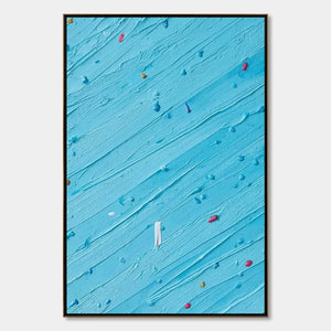Original modern abstract wall art with impasto texture and playful dots.