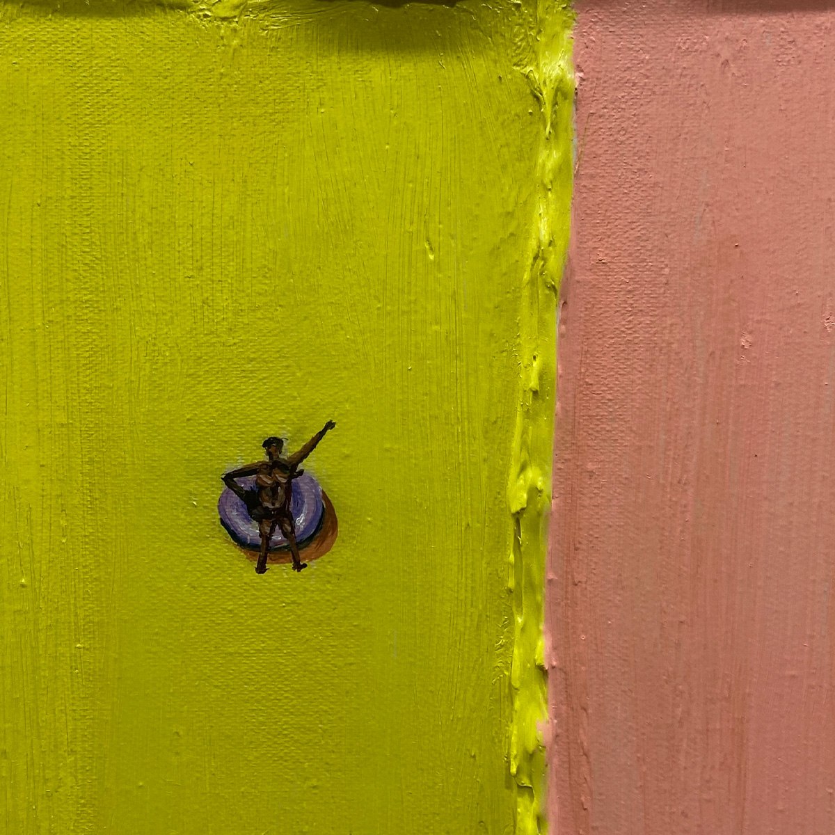 Candy Stripe Serenade minimalist pastel textured abstract oil painting