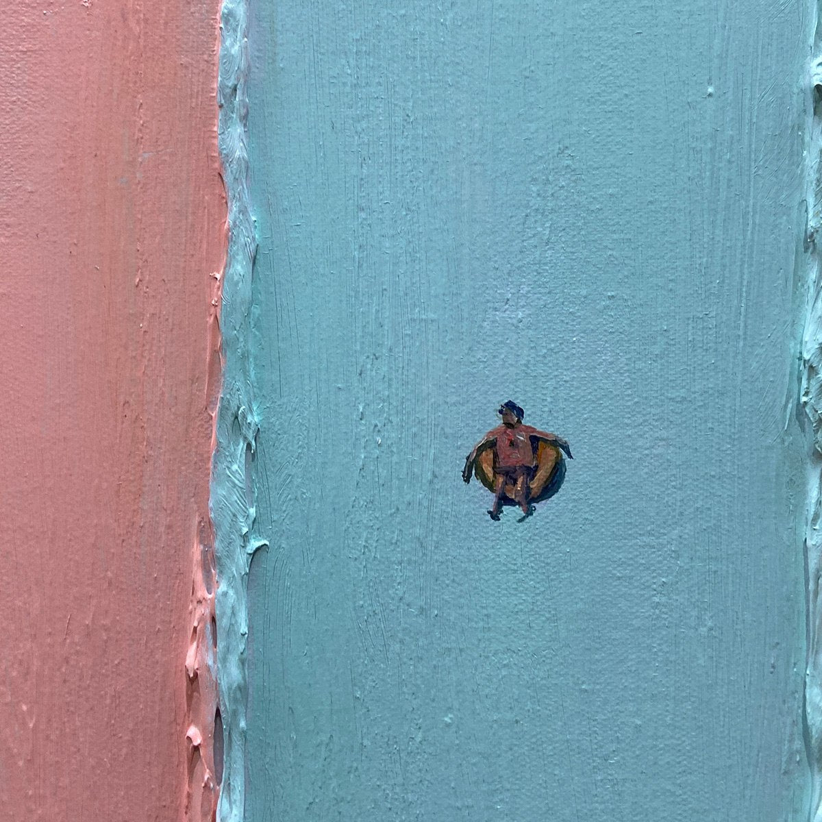 Candy Stripe Serenade minimalist pastel textured abstract oil painting