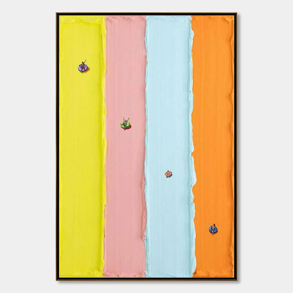 Candy Stripe Serenade minimalist pastel textured abstract oil painting