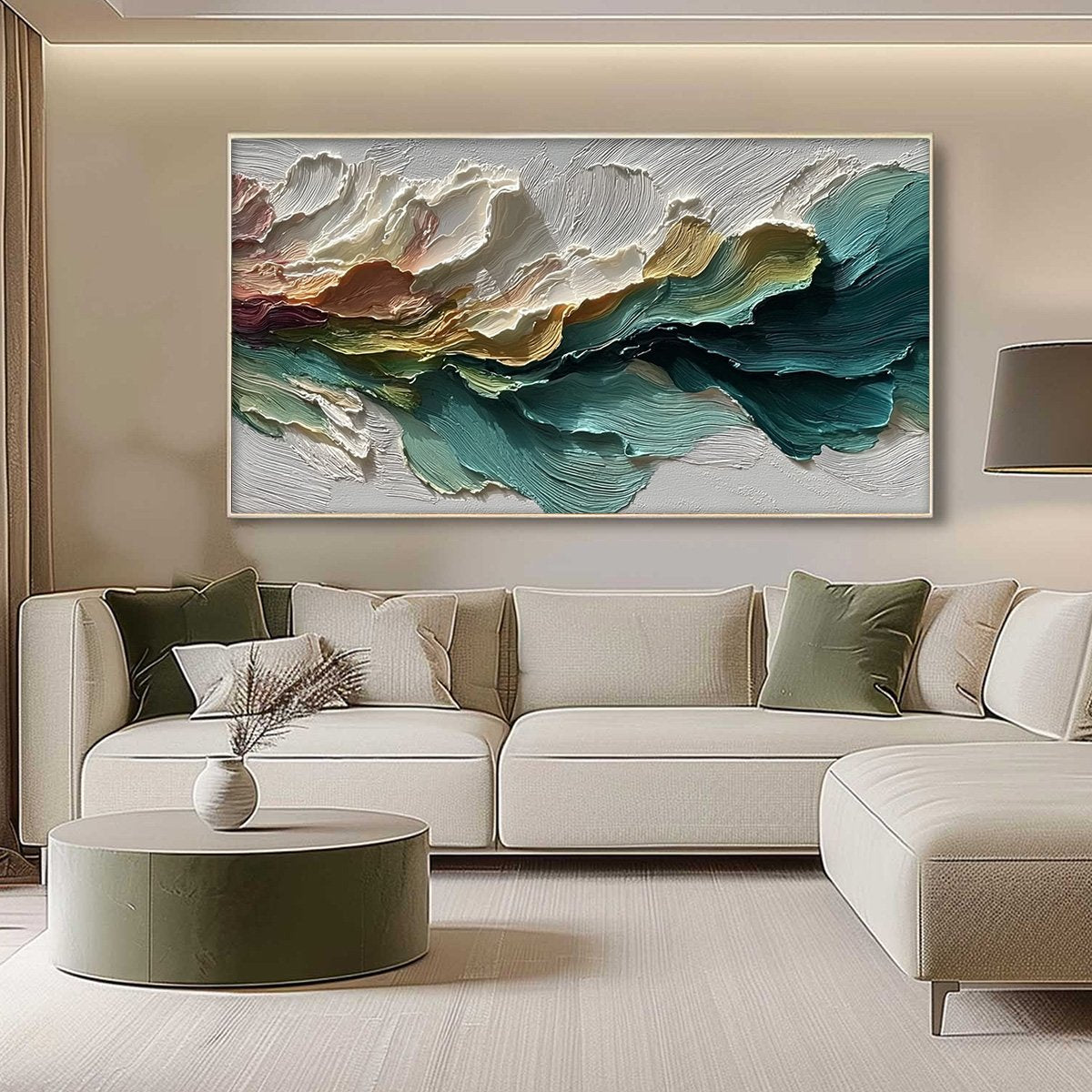 CANYON RHYTHM: Large Textured Abstract Impasto Landscape Painting