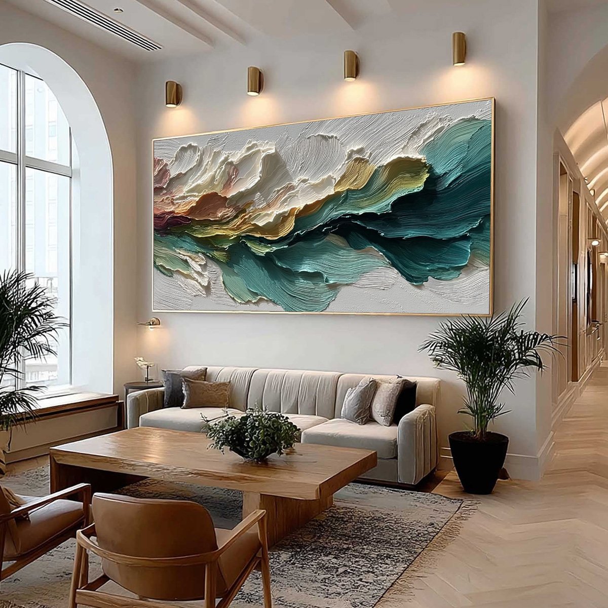 CANYON RHYTHM: Large Textured Abstract Impasto Landscape Painting