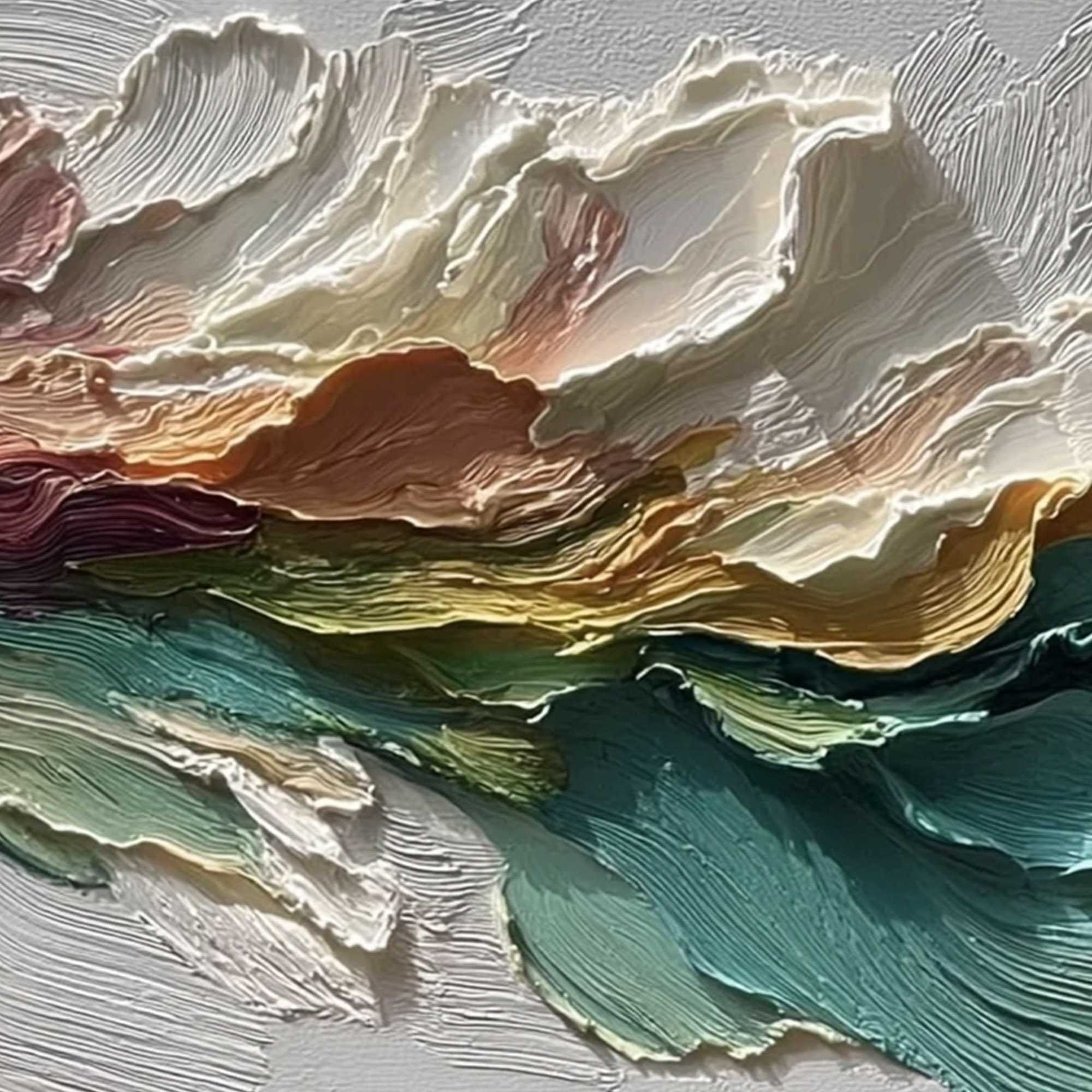 CANYON RHYTHM: Large Textured Abstract Impasto Landscape Painting