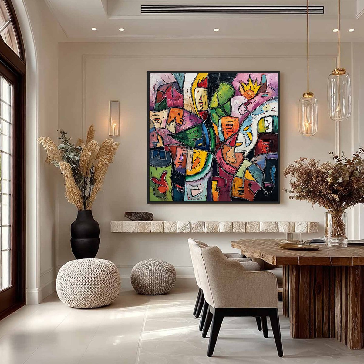 CARNIVAL OF SOULS: Large Colorful Abstract Figurative Wall Art