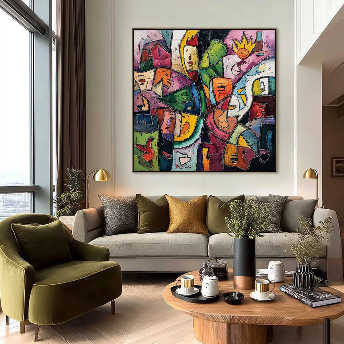 CARNIVAL OF SOULS: Large Colorful Abstract Figurative Wall Art