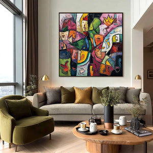 CARNIVAL OF SOULS: Large Colorful Abstract Figurative Wall Art
