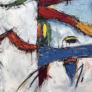 CARNIVAL OF SOULS: Large Colorful Abstract Impasto Wall Art
