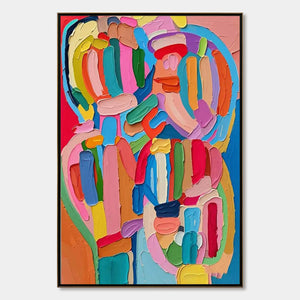 CARNIVAL ECHO: Impasto Abstract Colorful Painting