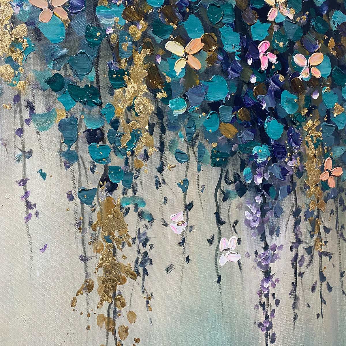 Ready to Ship ｜CASCADE: Panoramic Floral and Butterfly Oil Painting