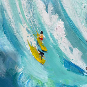 Ready to Ship ｜Catching the Wave: Vertical Surfer Ocean Painting