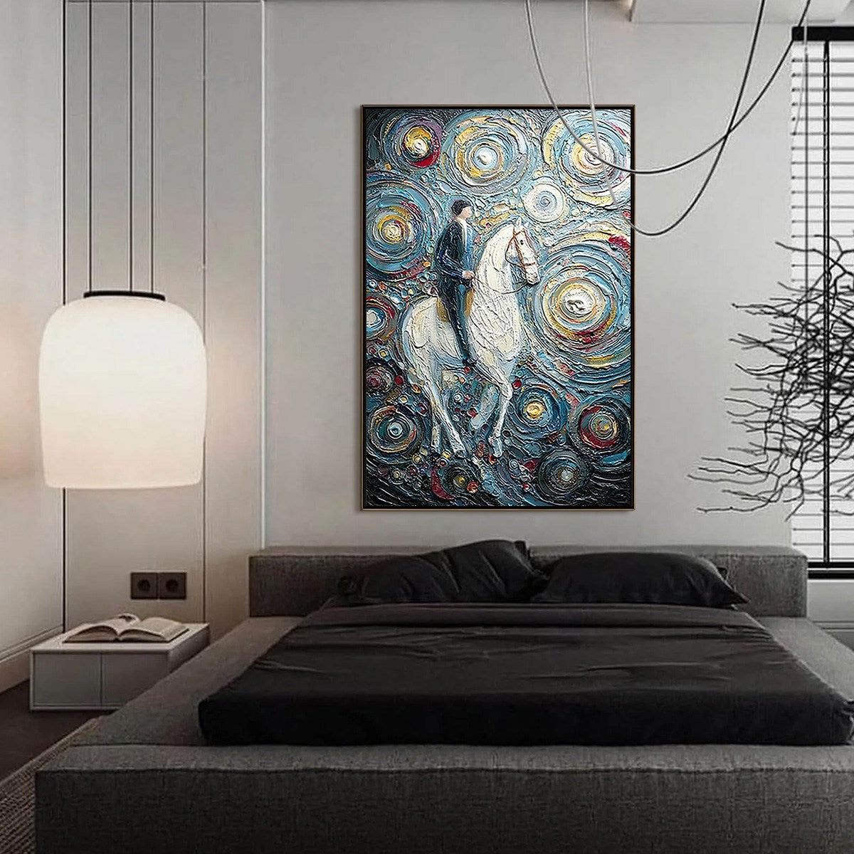 CELESTIAL JOURNEY: Textured Impasto Painting of a Rider