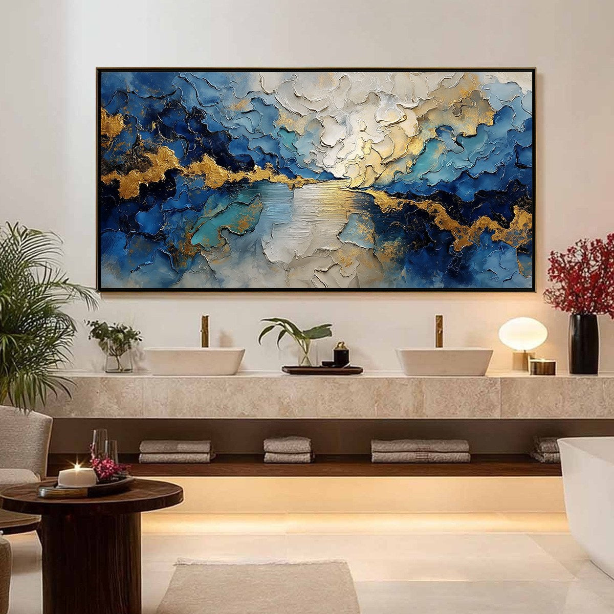 CELESTIAL SHORE: Heavily Textured Abstract Seascape Painting