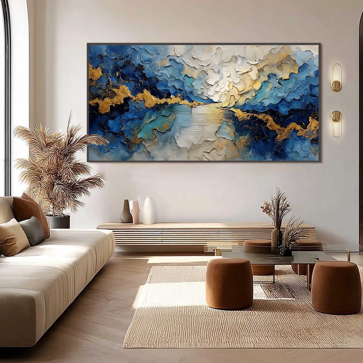 CELESTIAL SHORE: Heavily Textured Abstract Seascape Painting