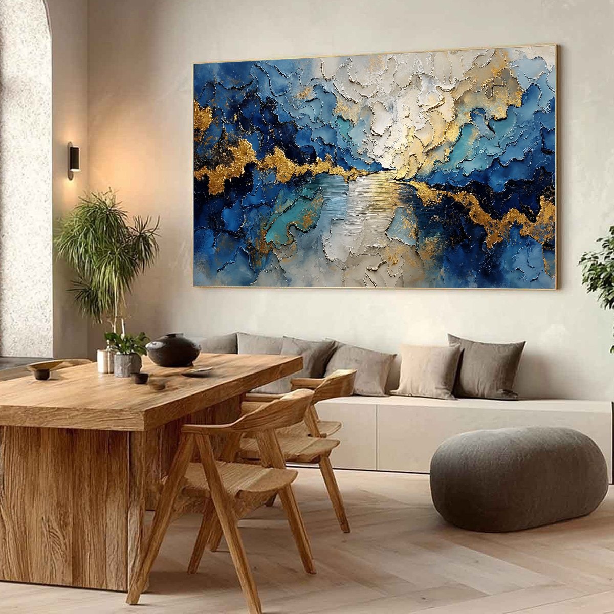 CELESTIAL SHORE: Heavily Textured Abstract Seascape Painting