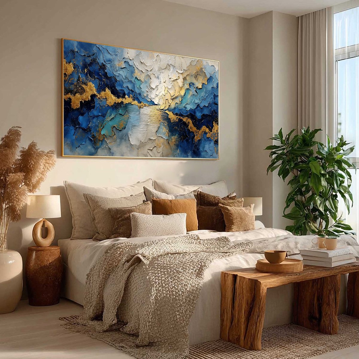 CELESTIAL SHORE: Heavily Textured Abstract Seascape Painting