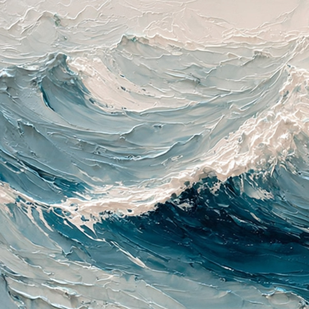 CELTIC SURGE: Textured Impasto Ocean Wave Wall Art