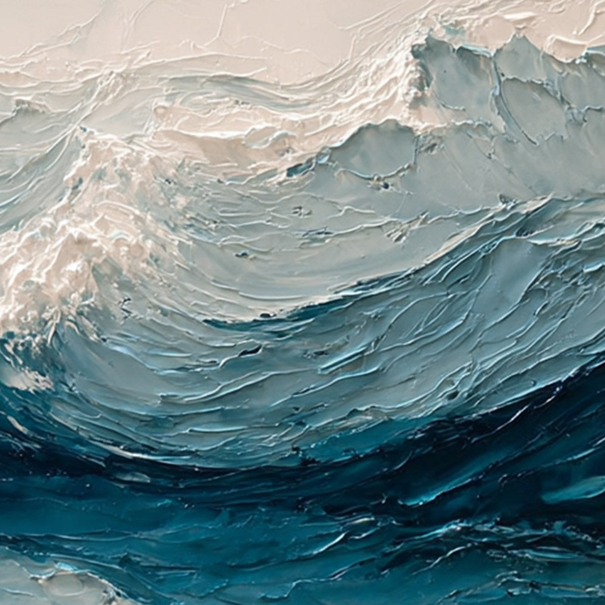 CELTIC SURGE: Textured Impasto Ocean Wave Wall Art