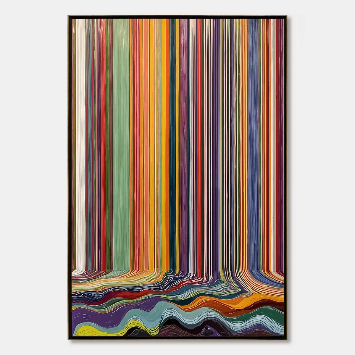 CHROMATIC CASCADE: Vibrant Textured Vertical Abstract Color Painting