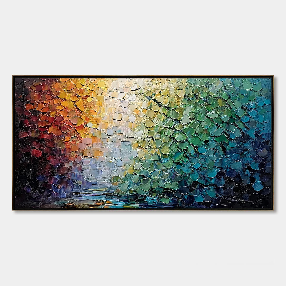 CHROMATIC HORIZON: Large Textured Abstract Impasto Oil Painting