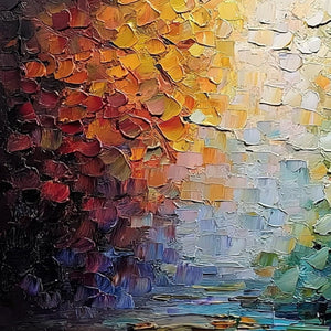 CHROMATIC HORIZON: Large Textured Abstract Impasto Oil Painting