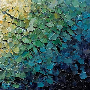 CHROMATIC HORIZON: Large Textured Abstract Impasto Oil Painting