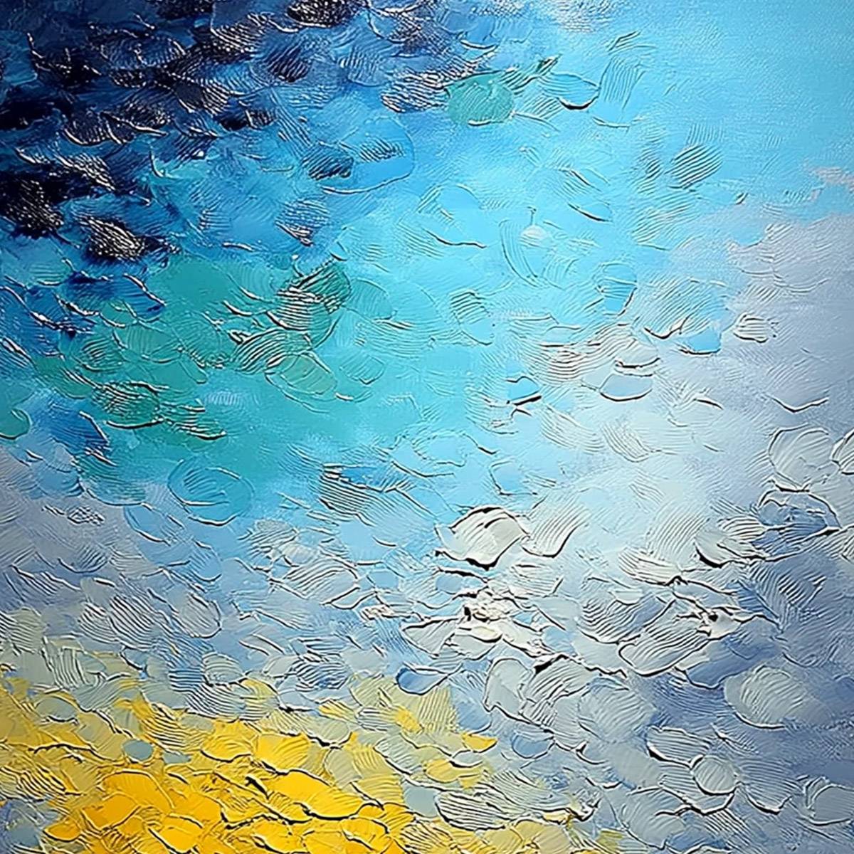 CHROMATIC HORIZON: Vertical Textured Abstract Landscape Oil Painting