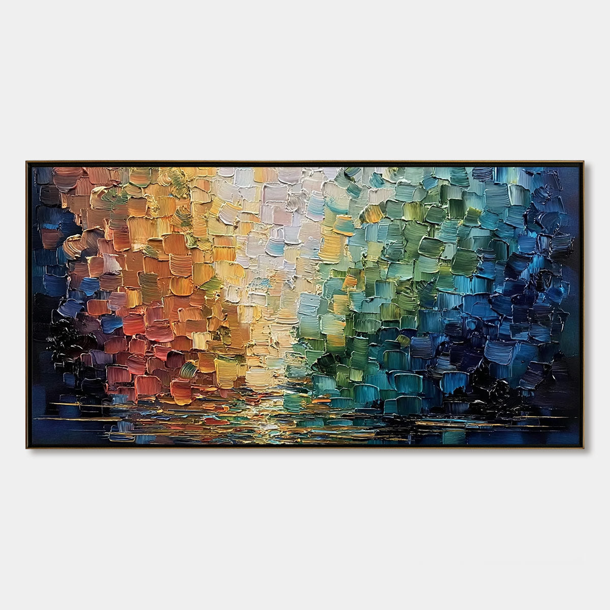 CHROMATIC REFLECTIONS: Heavy Texture Abstract Palette Knife Oil Painting