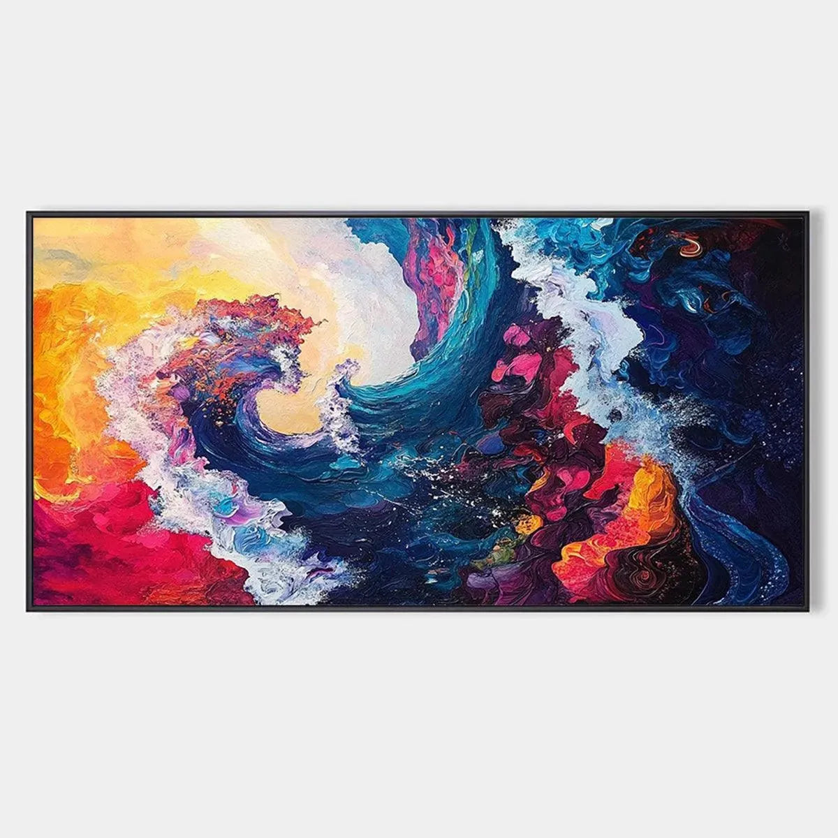 Colorful Abstract Wave Oil Painting