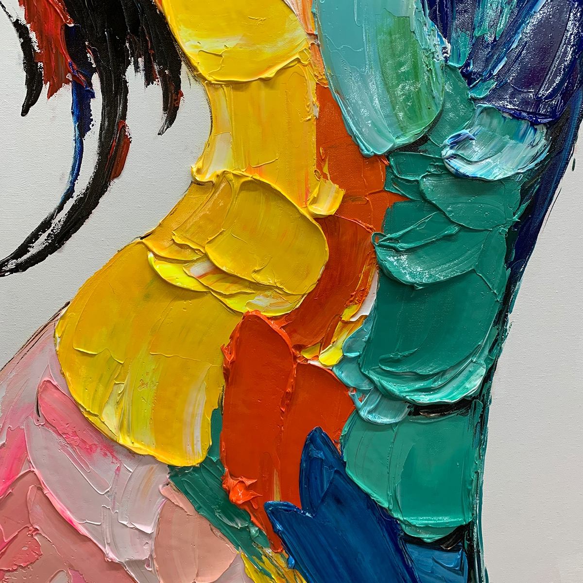 Chromatic Figure: Original Impasto Abstract Figure Oil Painting
