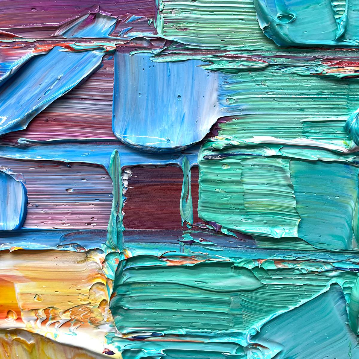 Chroma Flow: Original Textured Abstract Impasto Oil Painting - Colorful Modern Wall Art