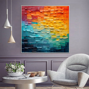 Original Textured Abstract Impasto Oil Painting - Colorful Modern Wall Art