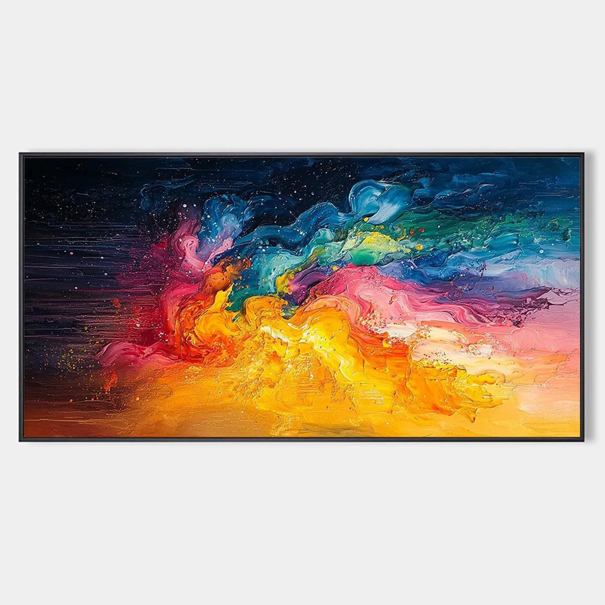 Panoramic Abstract Rainbow Oil Painting