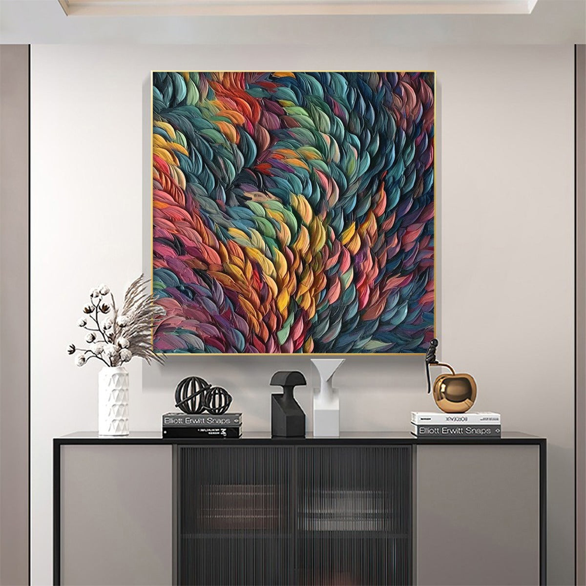 Textured Impasto Oil Painting | Multicolor Wall Art – MontCarta