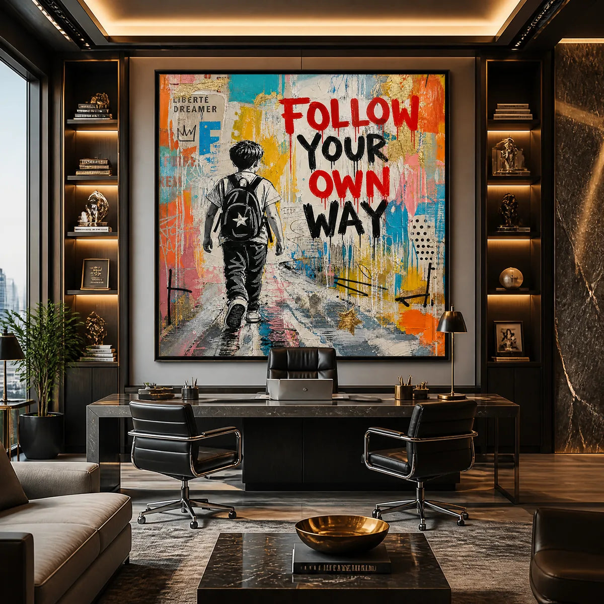 CITY COURAGE: Urban Pop Art Inspirational Painting