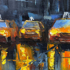 City Lights: Original Impressionistic Cityscape Bridge Oil Painting - Urban Wall Art Decor