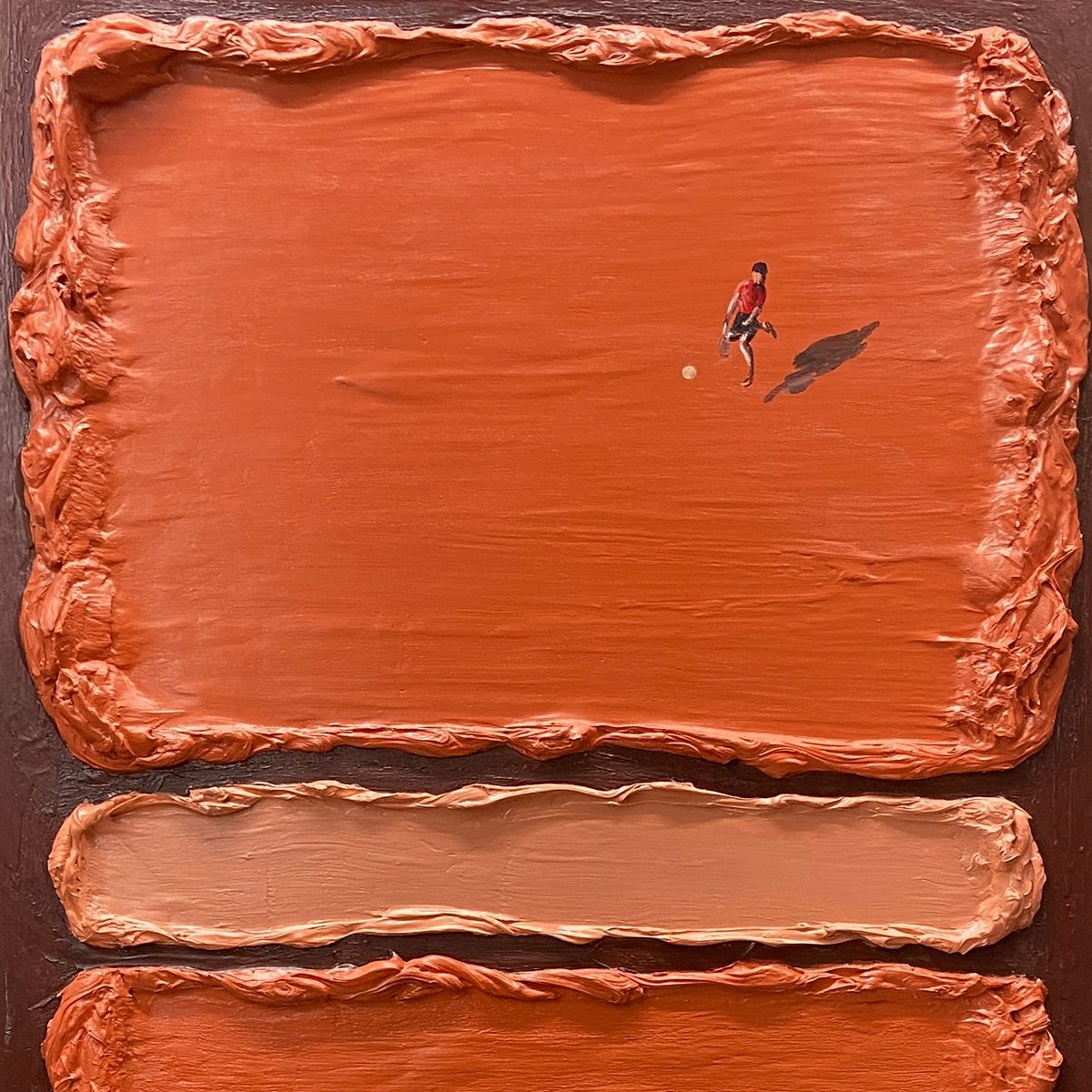 CLAY COURT Textured Minimalist Tennis Match Oil Painting